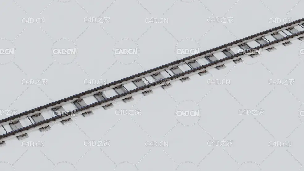 单槽火车铁轨C4D模型