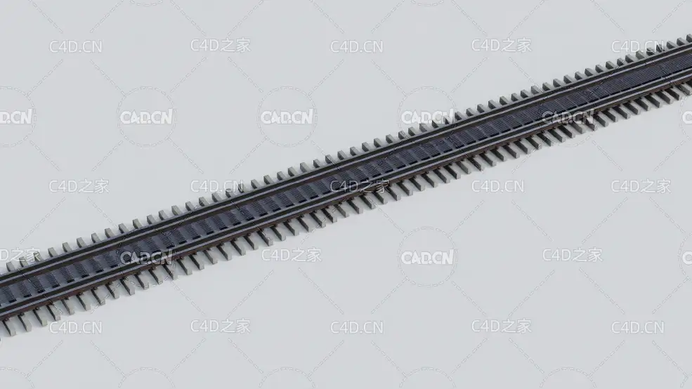 双槽地轨火车轨道C4D模型