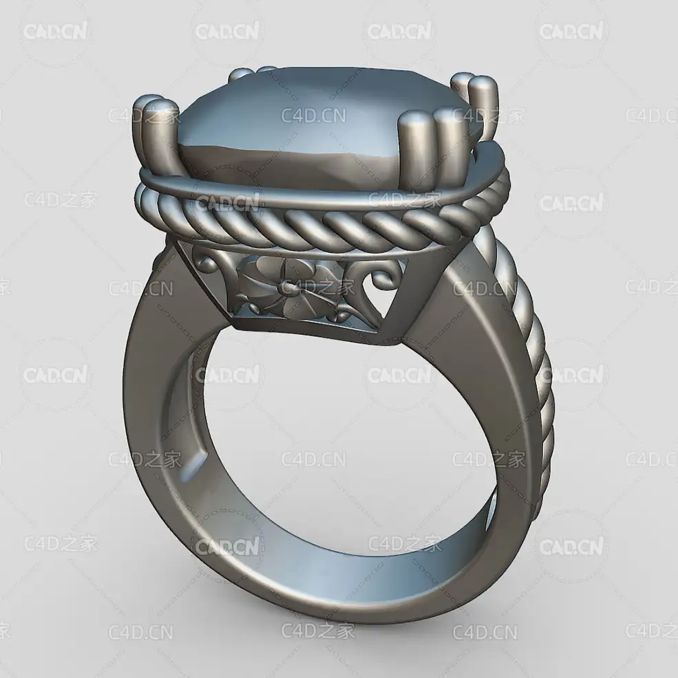 钻戒戒指C4D模型（含3D打印格式.STL）Avalon Allyson 2849 Prassiolite - C4D之家 - 01.jpg