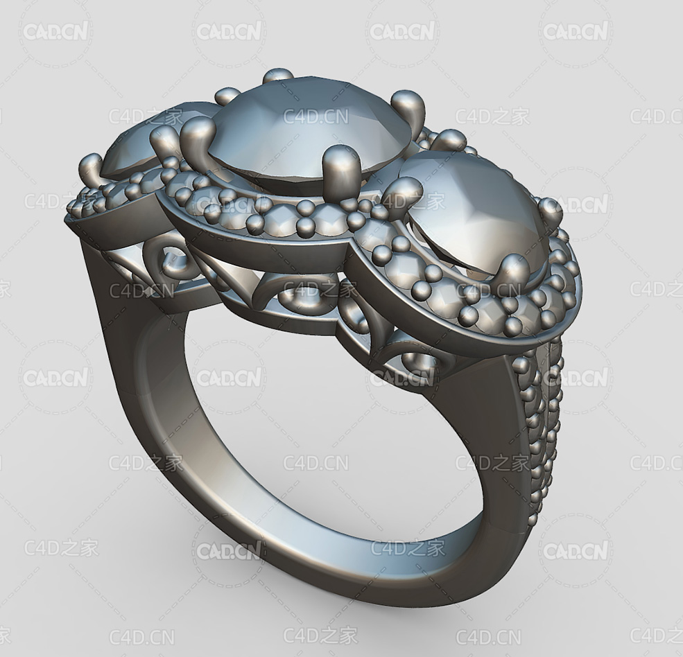 镶三颗大钻石的女性钻戒C4D模型 Avalon Jones - C4D之家 - 06.jpg