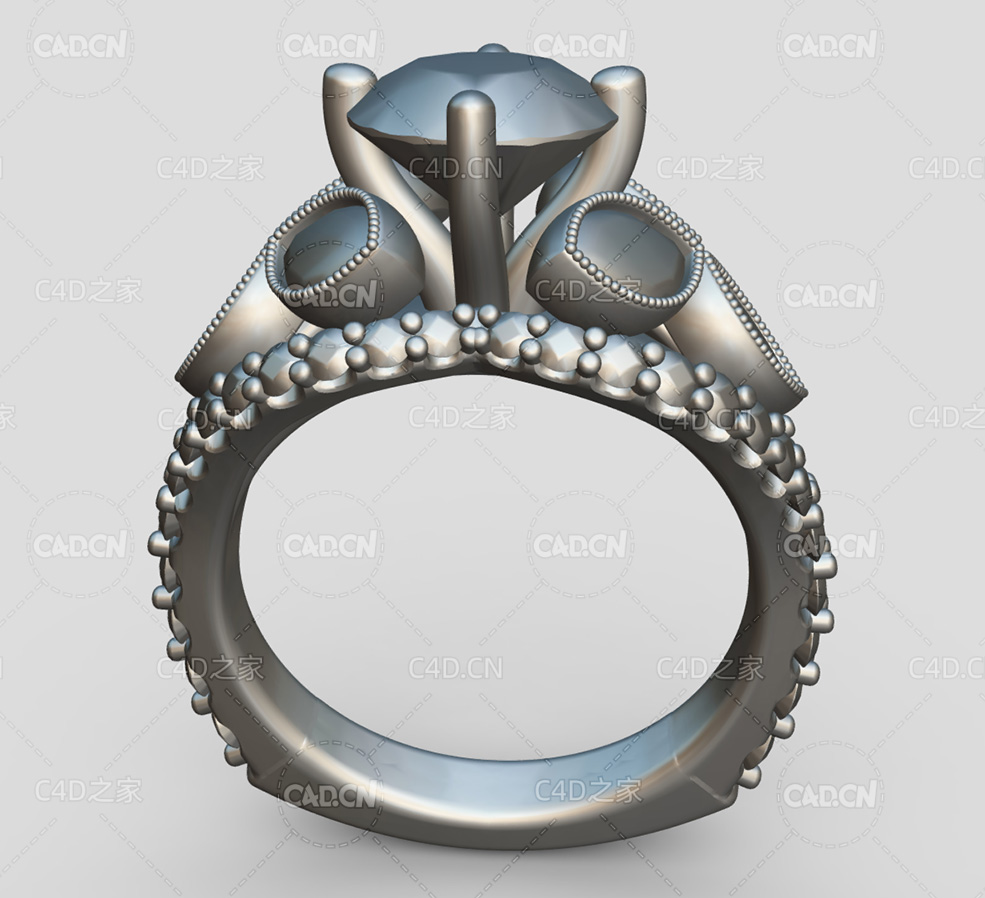 女性结婚戒指钻戒C4D模型 Denali Ann 135 Updtd