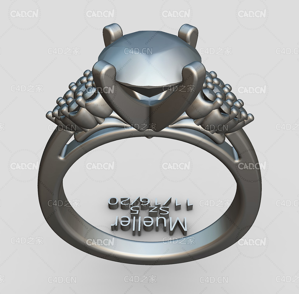 C4D时尚女性婚戒钻戒模型 Engand Mueller