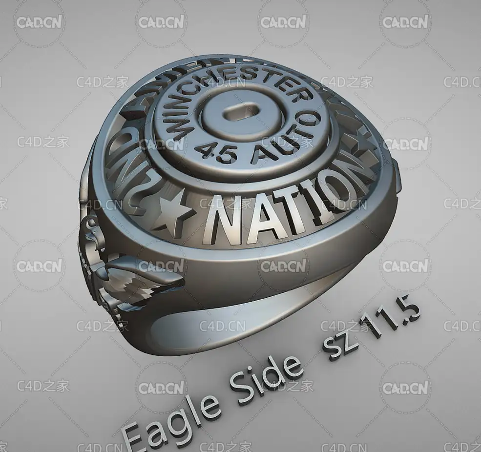 雕刻文字的戒指 Hawkins 2ndAmndmt Eagle Updtd