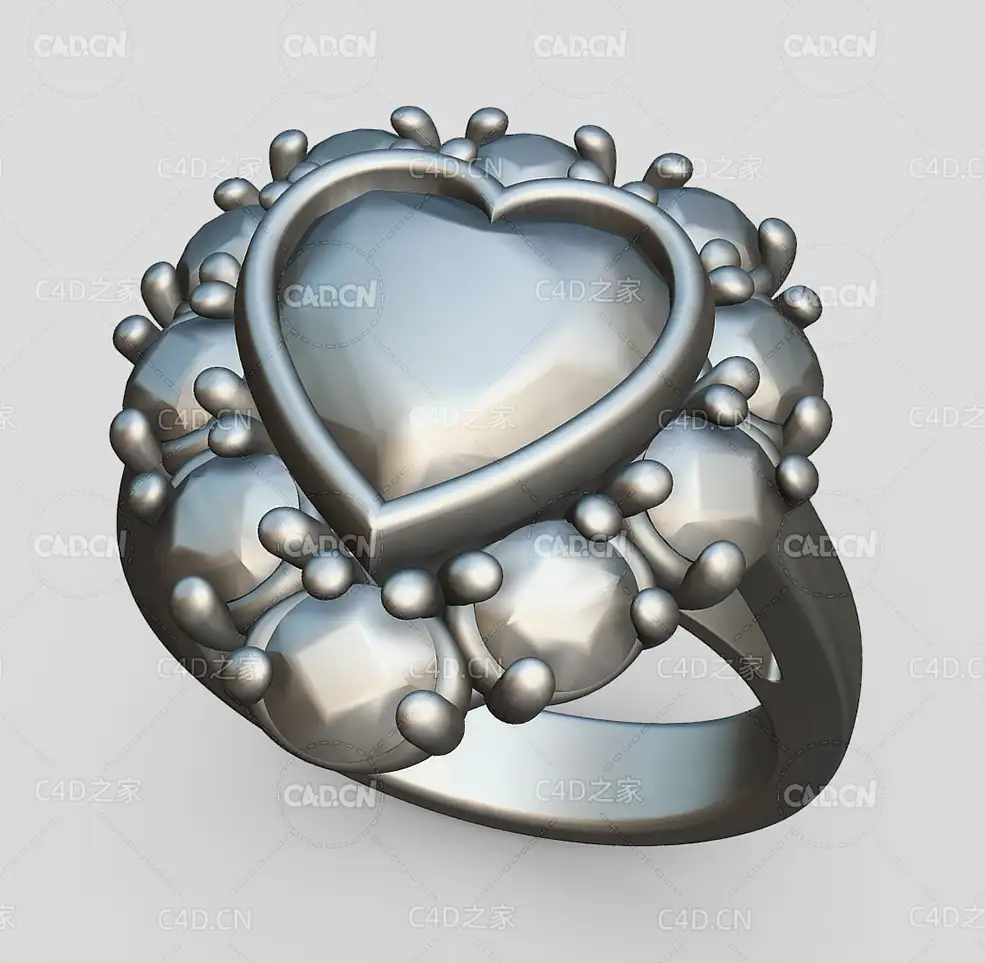 心型钻戒C4D模型 Jewelsmiths Perkins