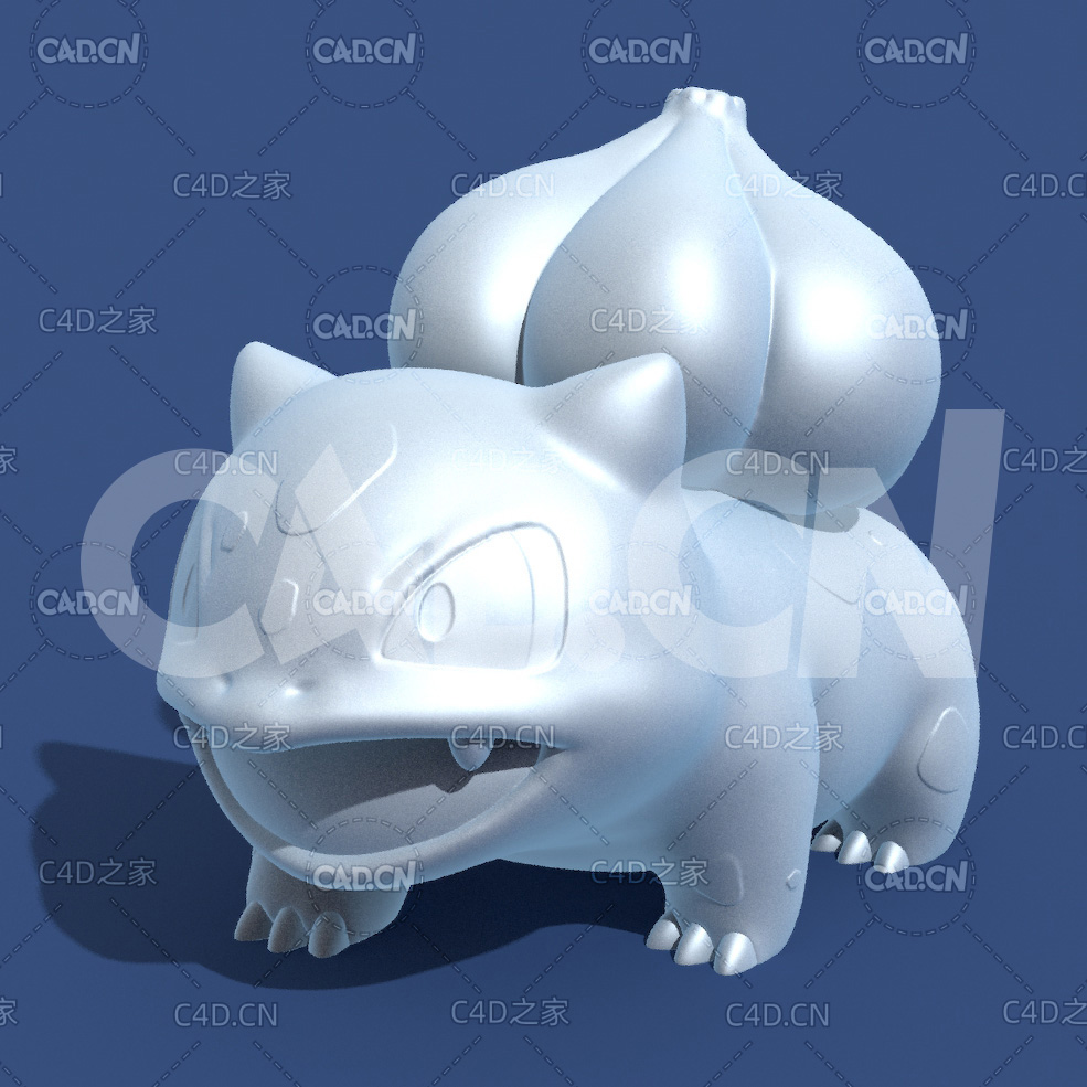 妙蛙种子动漫卡通角色雕塑C4D模型 Bulbasaur
