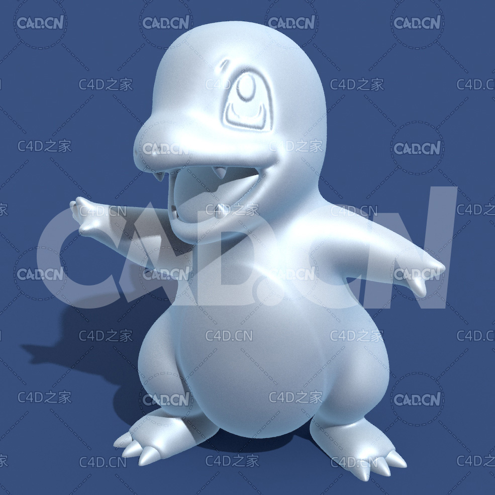 小火龙动漫卡通角色雕塑C4D模型 Charmander - C4D之家 - 06.jpg