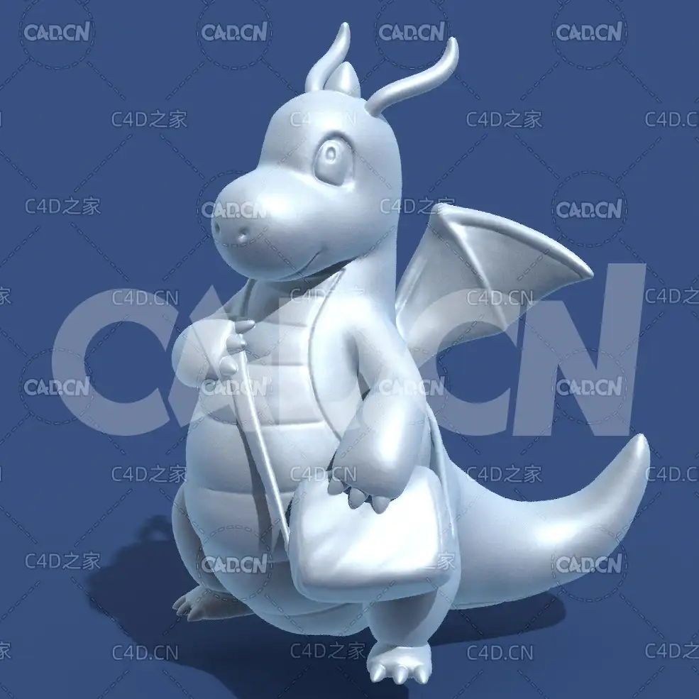 快龙动漫卡通角色雕塑C4D模型 Dragonite - C4D之家 - 09.jpg