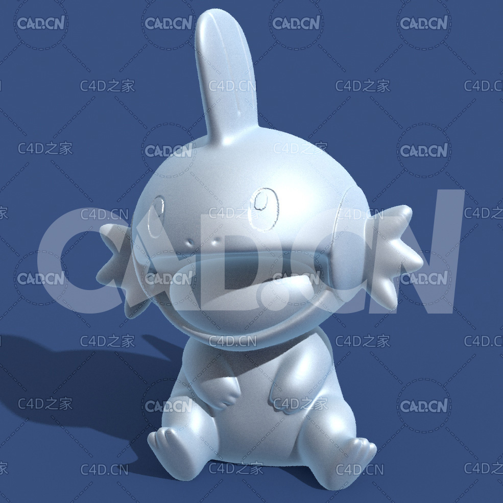 水跃鱼动漫卡通角色雕塑C4D模型 Mudkip - C4D之家 - 23.jpg