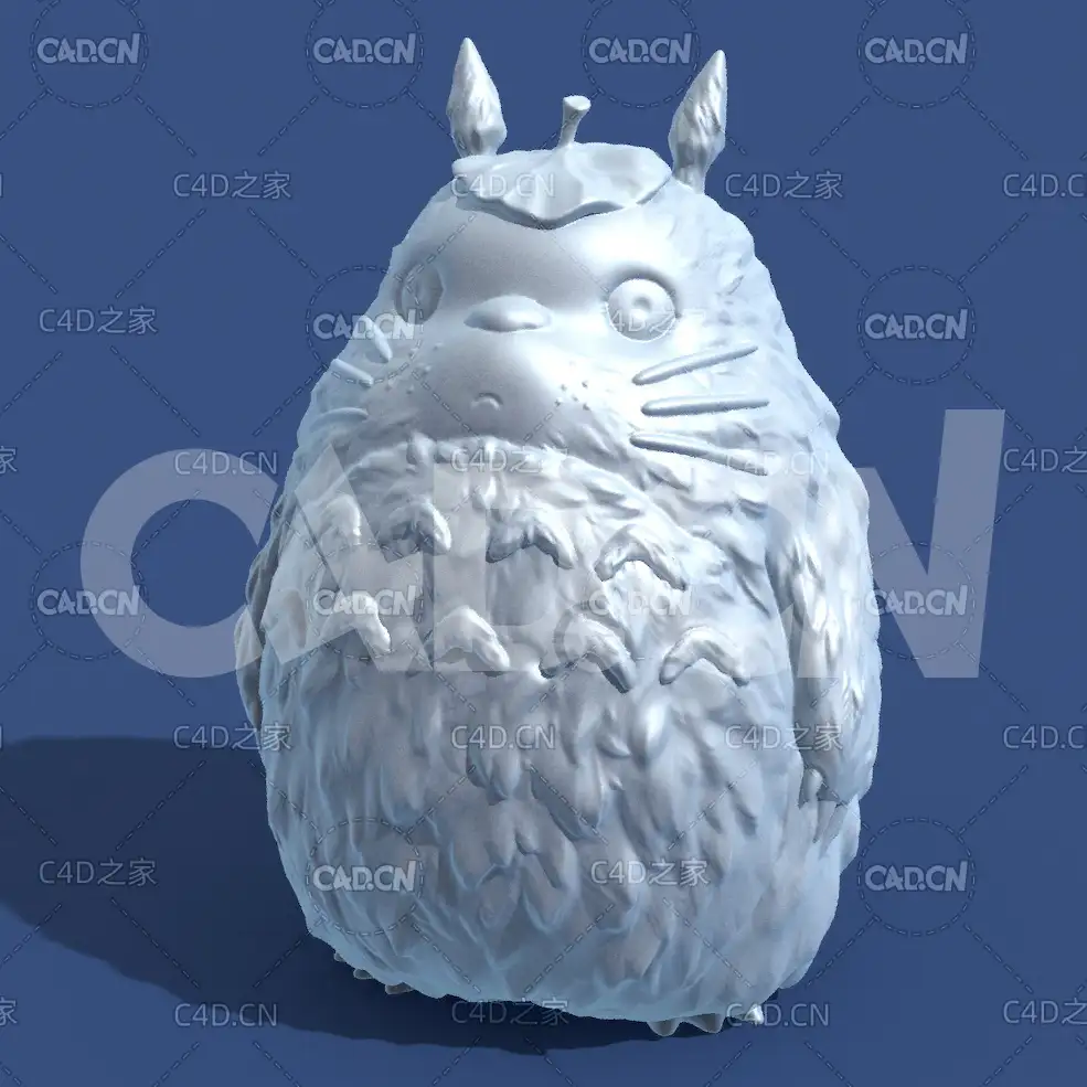 龙猫动漫卡通角色雕塑C4D模型 Totoro2
