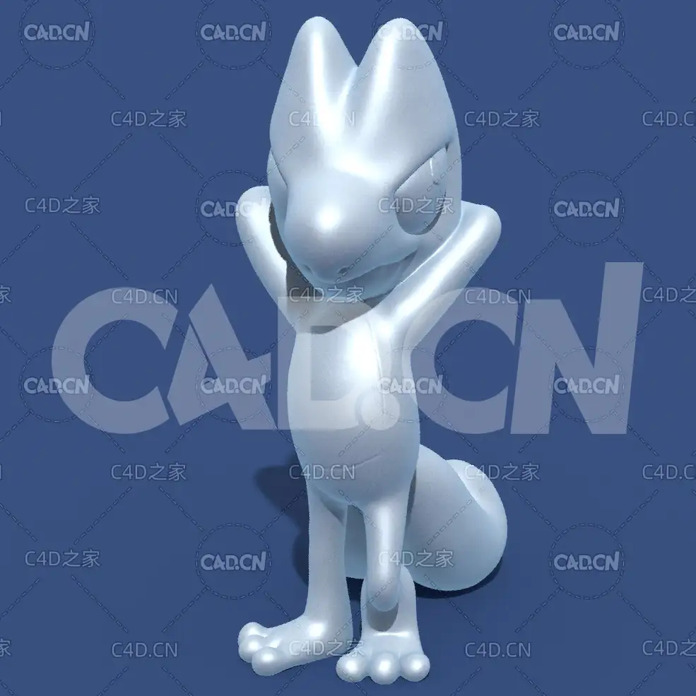 口袋妖怪木守宫动漫卡通角色雕塑C4D模型 Treecko