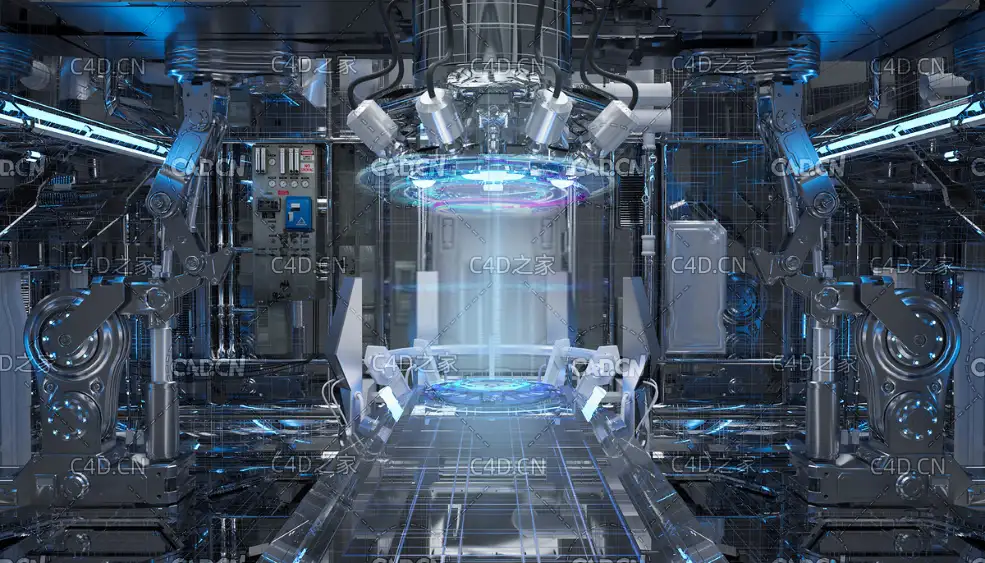 C4D OCTANE科幻智能机械设备场景工程