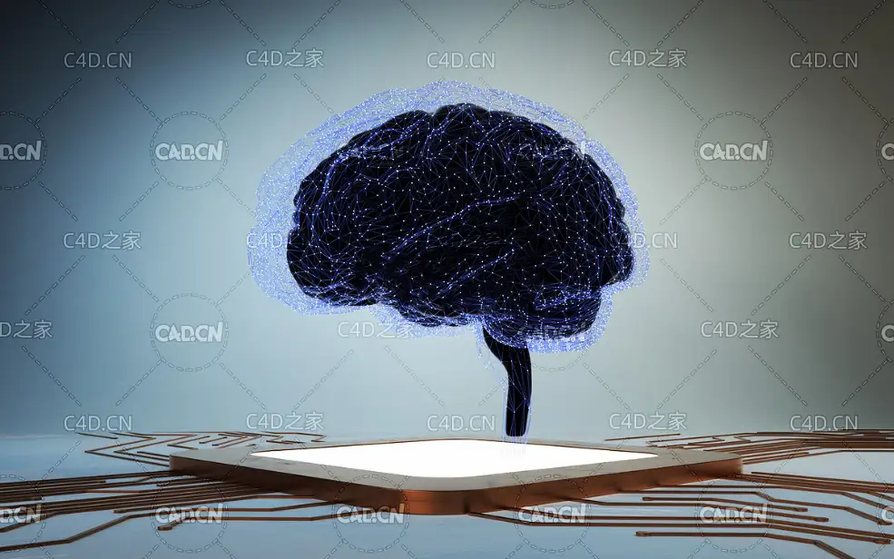 AI智慧大脑数字大脑科技芯片大脑AI人脑科技C4D OCTANE工程 - C4D之家 - 0514.jpg_wh1200.jpg