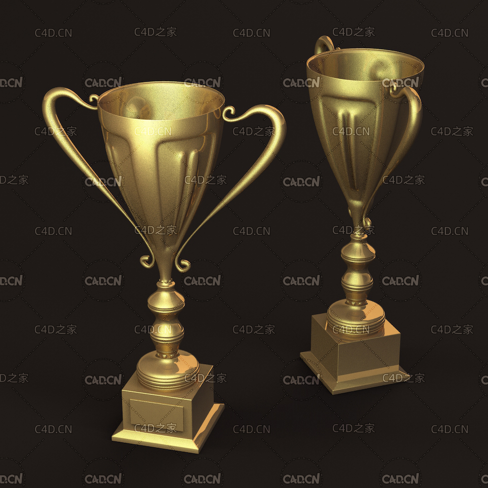 金色黄铜奖杯C4D模型 trophy - C4D之家 - file.jpg