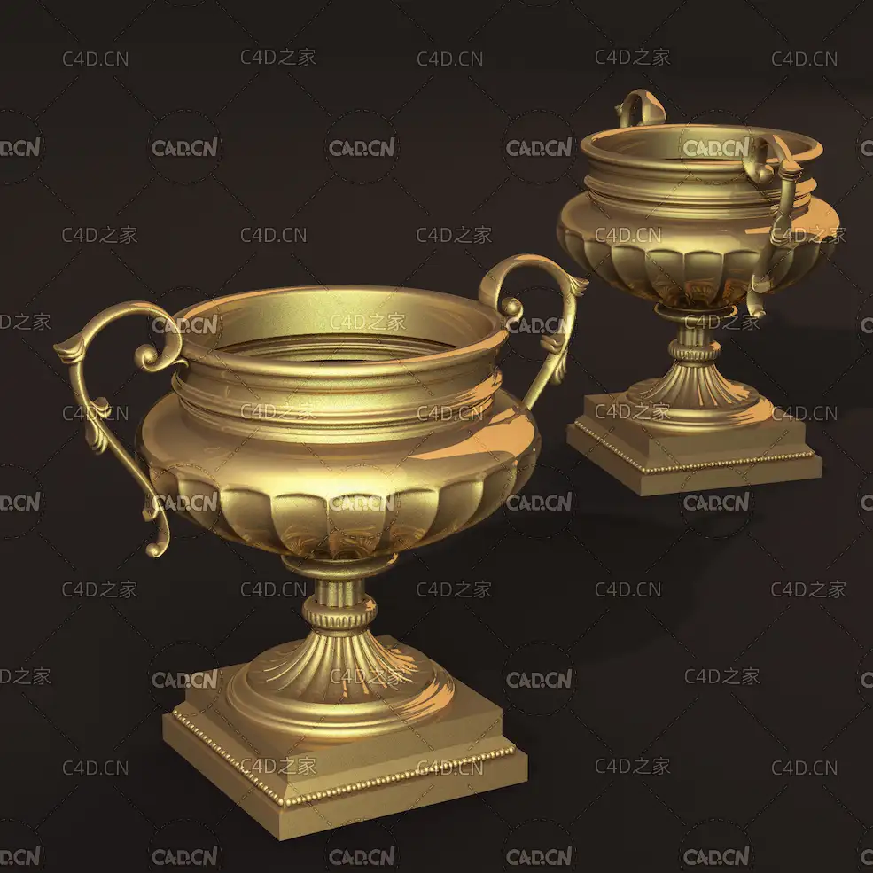 C4D足球赛奖杯冠J(champion)奖杯模型 cup 3d model