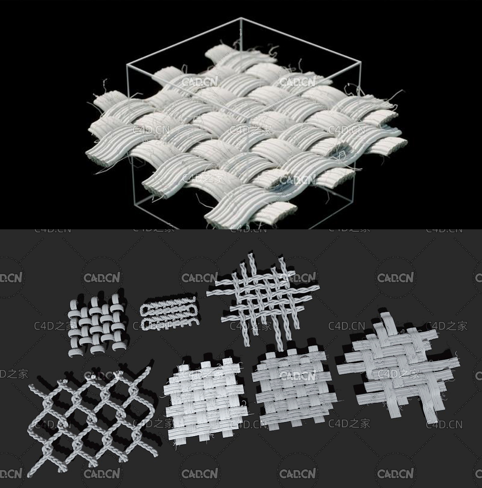 显微镜下的布料材质模型 3D Fabric Patterns - C4D之家 - 未标题-1.jpg