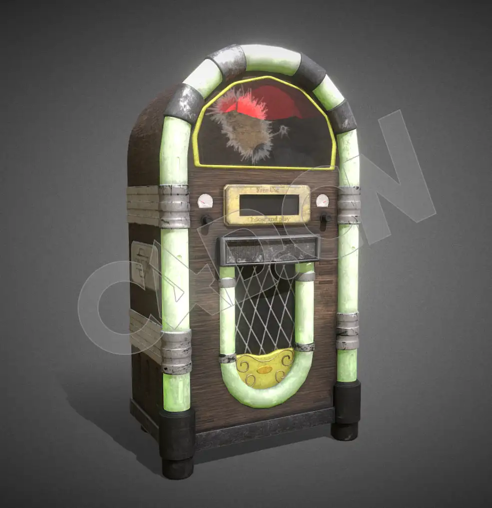 复古点唱机C4D模型 tabletop jukebox