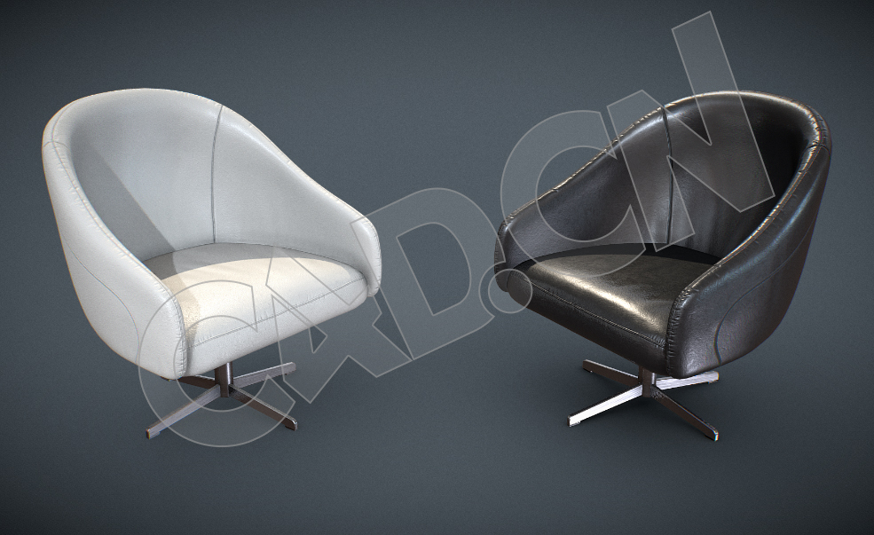 时尚黑白单人沙发椅C4D模型 - C4D之家 - 67.jpg