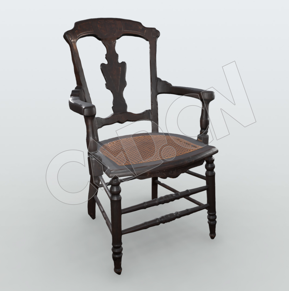 中式家具太师椅木椅C4D模型