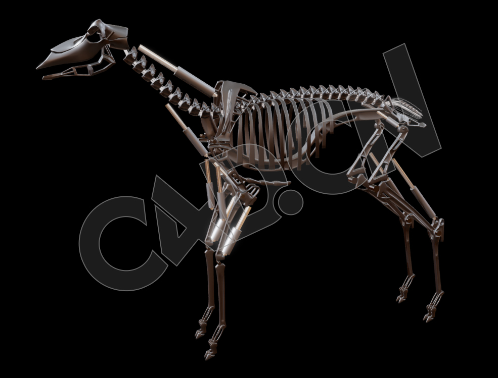 金属骨架机械动物C4D模型