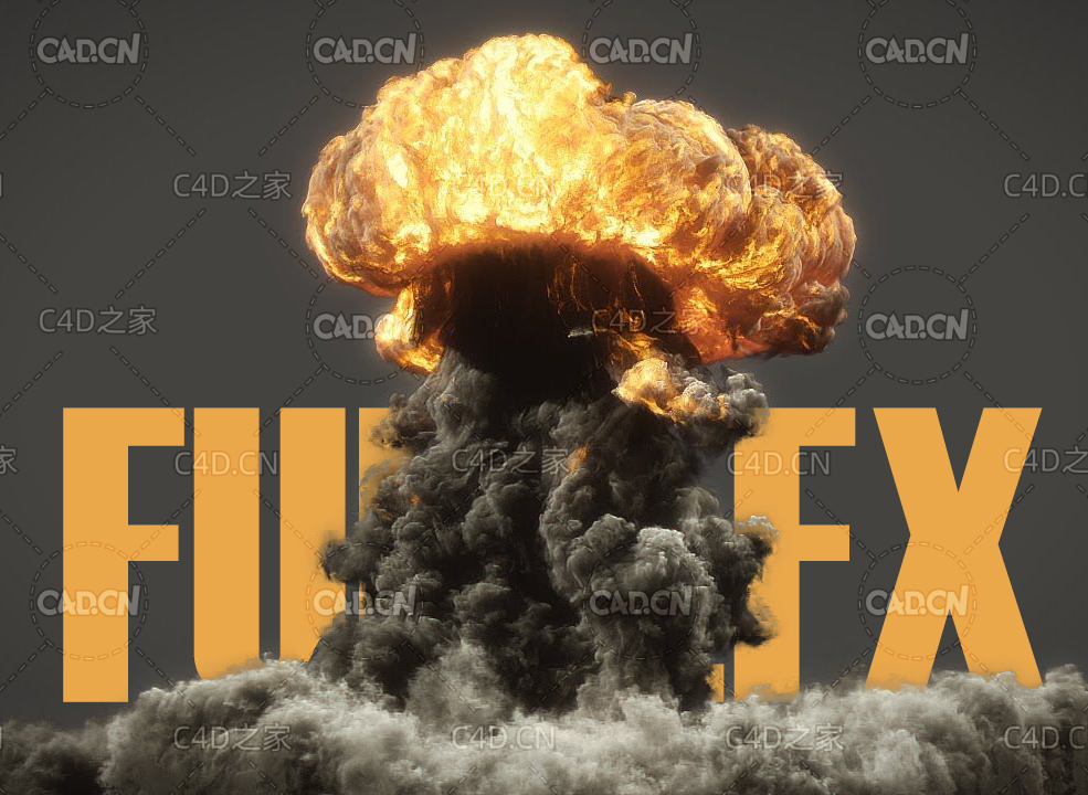 C4D烟火爆炸流体动力学模拟插件 SitniSati FumeFX 5.0.4 for Cinema 4D R23 Win