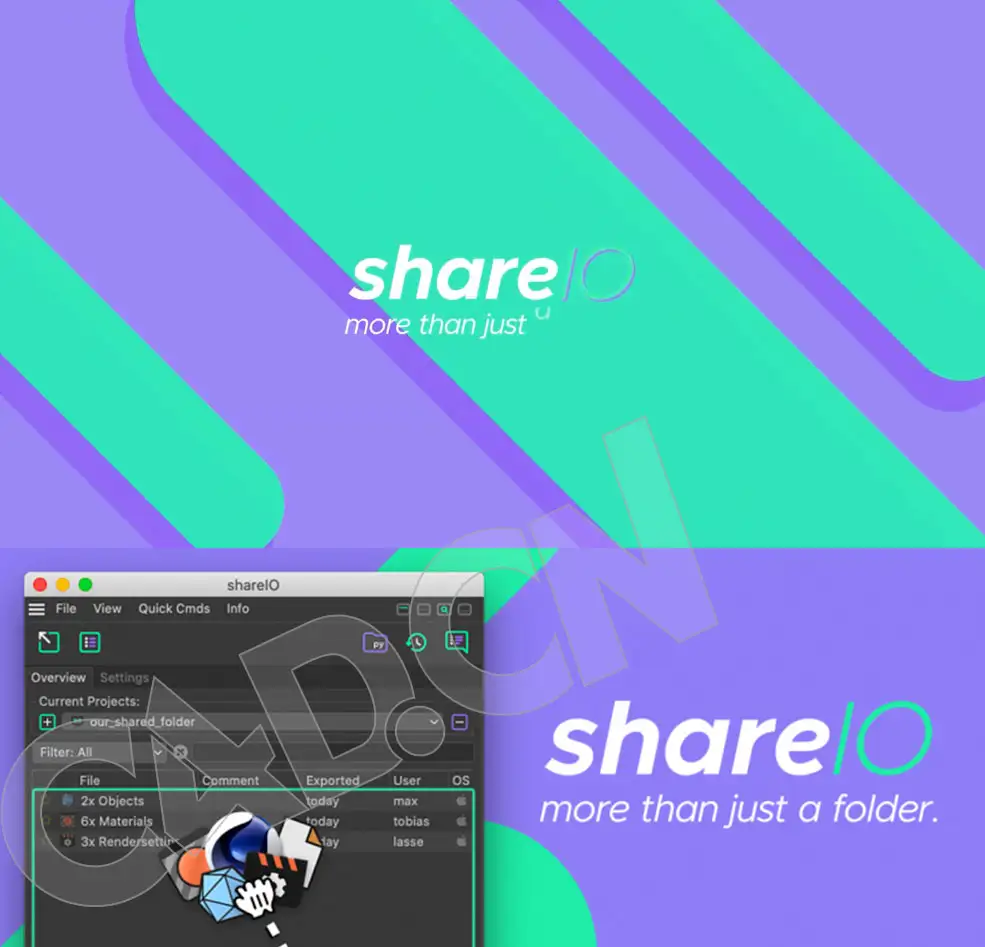 C4D工程文件模型素材贴图材质设置共享插件 Aescripts shareIO v1.10 Win - C4D之家 - 屏幕快照-2021-01-11-下午10.04.48.jpg
