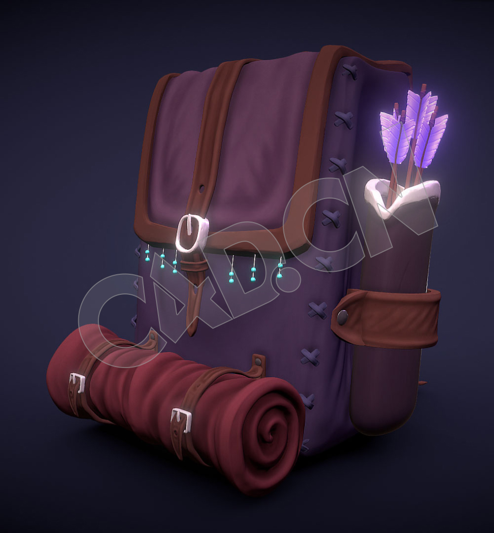 卡通猎人背包C4D模型 backpack
