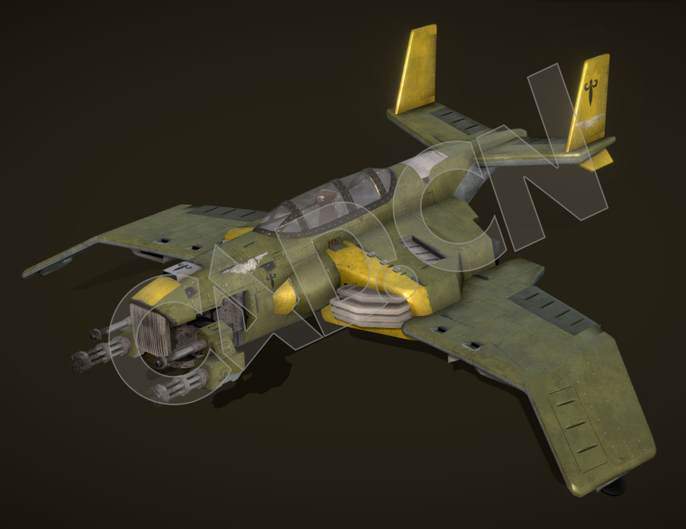 战争鹰加特林战斗机科幻武装军用飞机C4D模型 - C4D之家 - 15-2.jpg