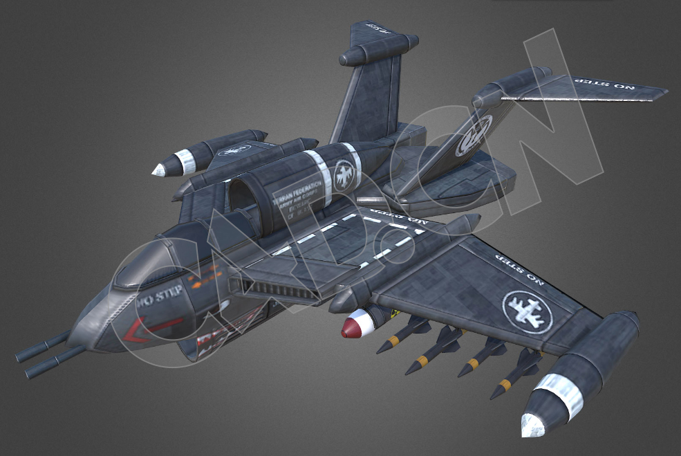TAC战斗机挂载导弹武装军用飞机C4D模型Roughnecks F-77 Firefox VTOL - C4D之家 - 16.jpg