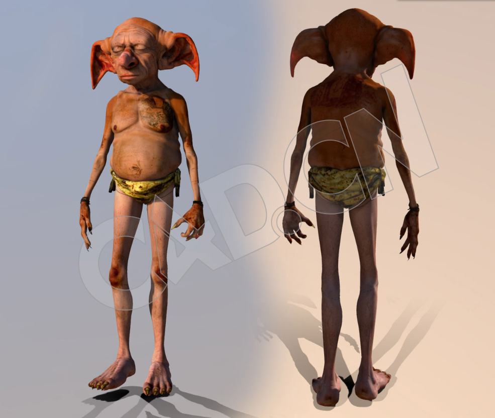 大耳朵小精灵大鼻子变异人C4D模型