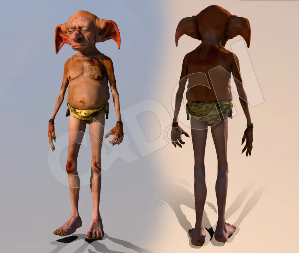大耳朵小精灵大鼻子变异人C4D模型