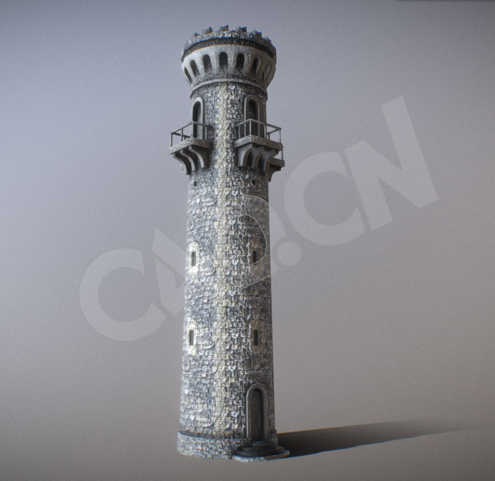 灯塔碉堡塔楼瞭望塔C4D模型 - C4D之家 - 32.jpg