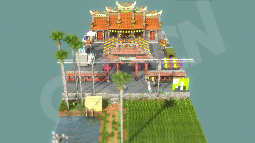 中式牌楼广场仿古建筑MC我的世界像素方块C4D模型 - C4D之家 - 34-2.jpg