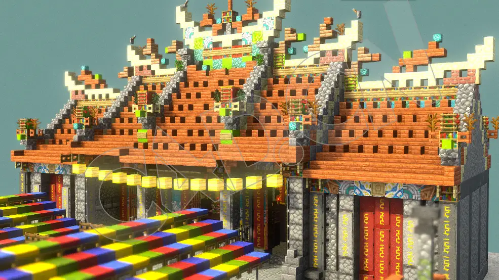 中式牌楼广场仿古建筑MC我的世界像素方块C4D模型 - C4D之家 - 34-4.jpg