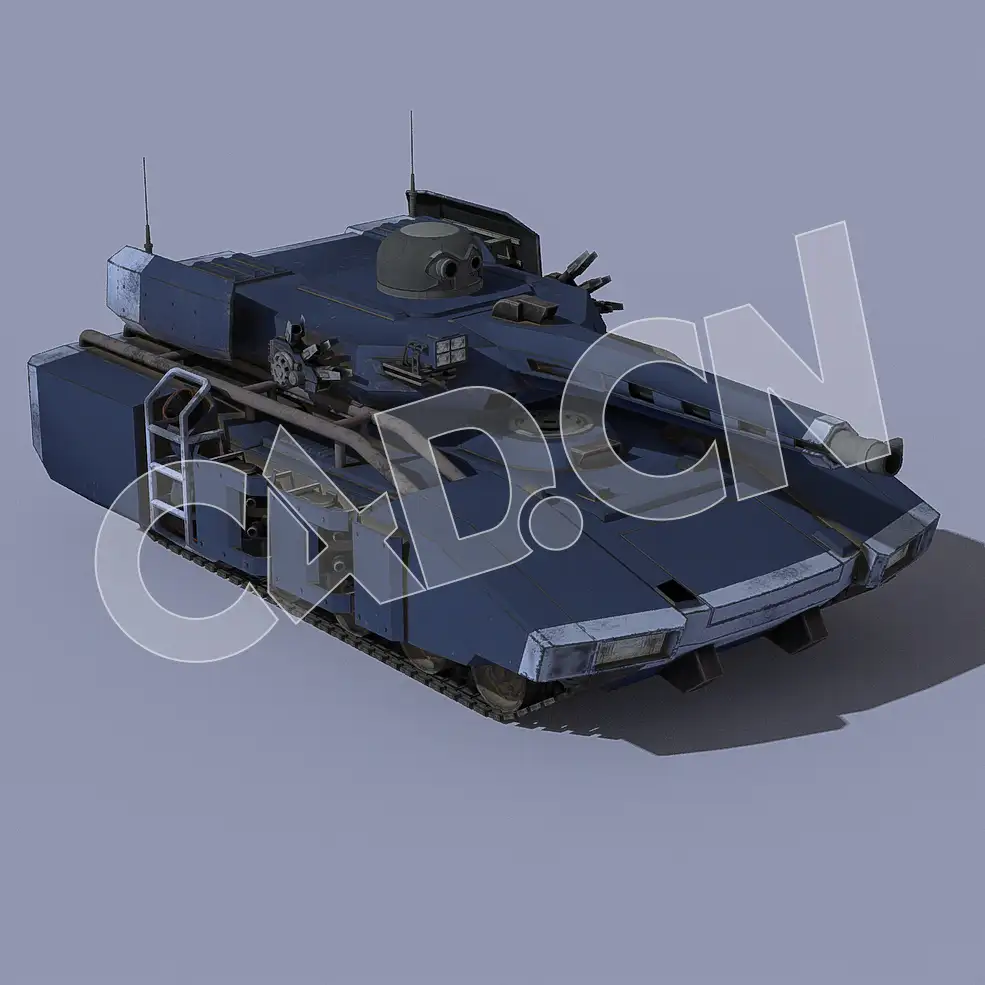 行进中的履带式坦克动画模型（包含C4D绑定动画）AI_Tank_IG