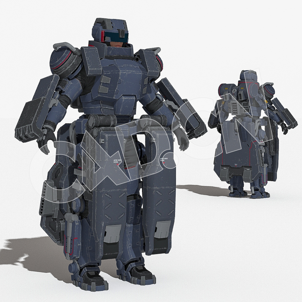 科幻机甲战士C4D绑定模型 CS_Mike_Heavy - C4D之家 - 10.jpg