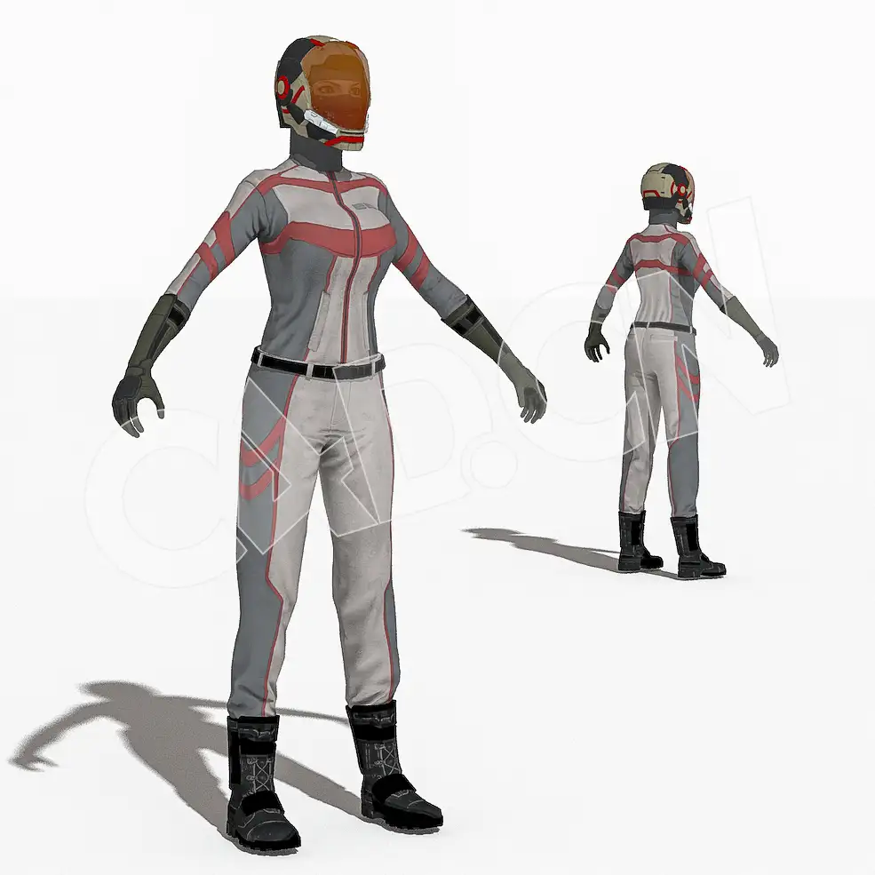 穿紧身衣戴头盔的专业驾驶人员C4D人物绑定模型IG_Mirage