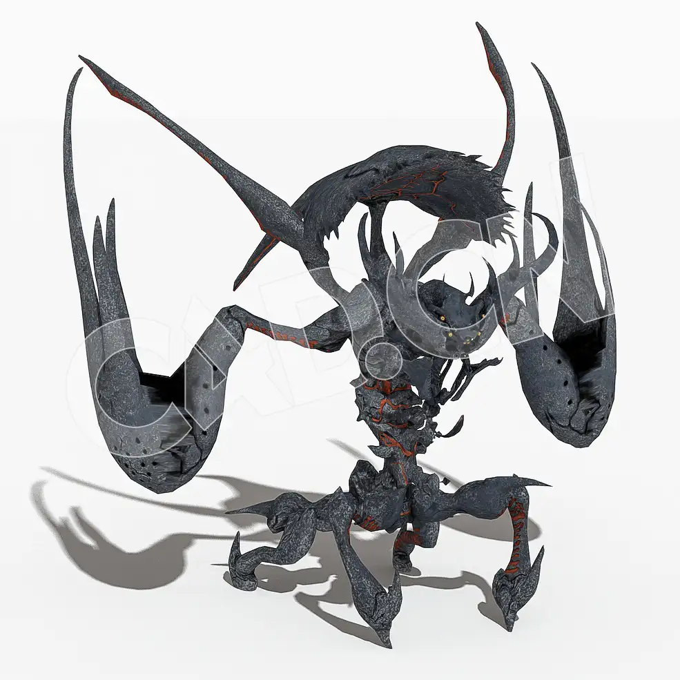 外星变异怪兽C4D绑定动画模型ironrain
