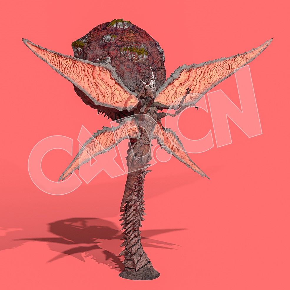 背巨瘤的科幻怪物C4D绑定动画模型Raznid_nephirim