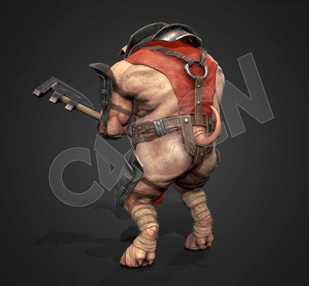 身穿铁甲的野猪人猪人C4D模型(含绑定动画) - C4D之家 - 42-2.jpg