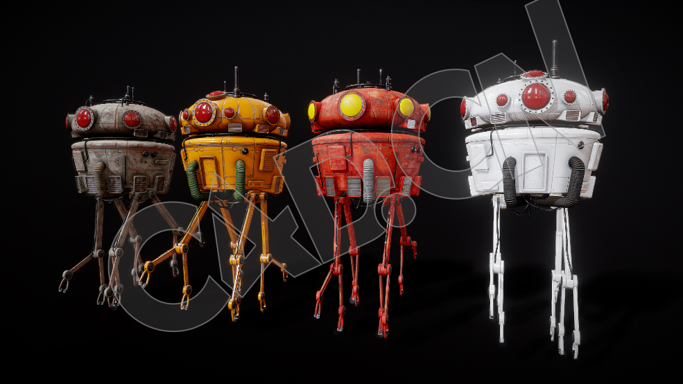 四款收集器科幻机器人C4D模型