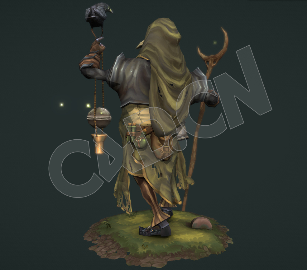 乌鸦巫师瘟疫医生C4D低面卡通模型(含绑定动画) - C4D之家 - 50-2.jpg