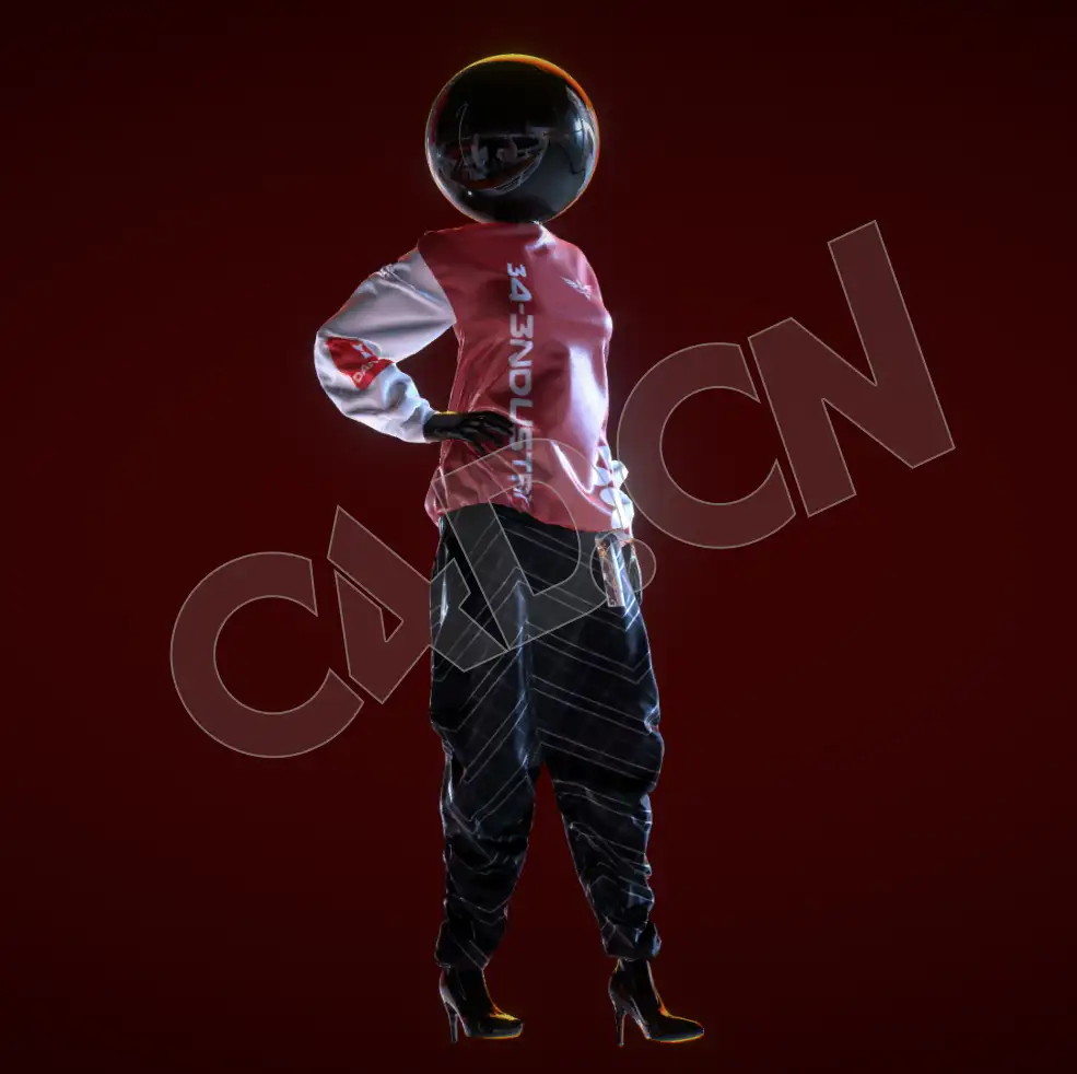 穿休闲运动服饰的女模特C4D模型 - C4D之家 - 63.jpg