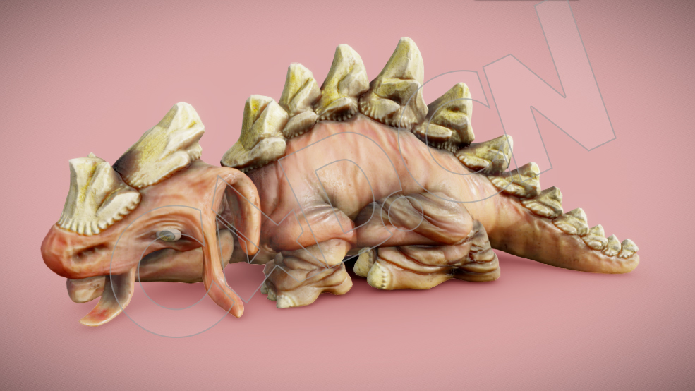 爬在地上的星际怪异生物棱背龙史泰吉C4D模型 steggy