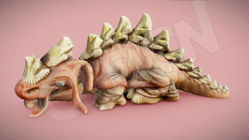 爬在地上的星际怪异生物棱背龙史泰吉C4D模型 steggy