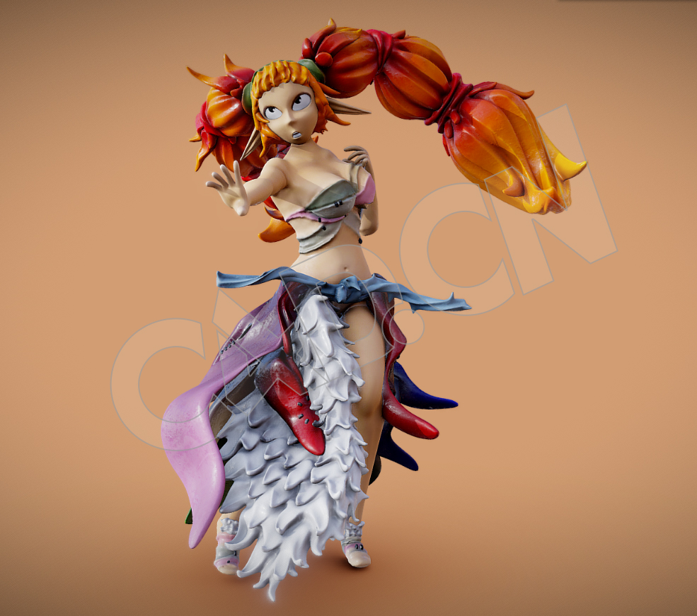 跳舞的花仙子卡通女孩C4D模型 Krushmaster girlt