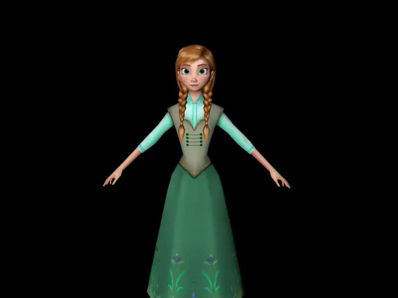 冰雪奇缘成年后的安娜,c4d,fbx,mb多种格式 - C4D之家 - Anna Summer2.jpg