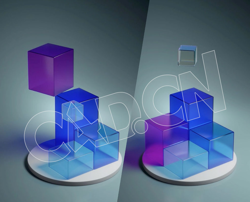 C4D透明玻璃方块动画教程 Redshift Building Glass Composition and Animation