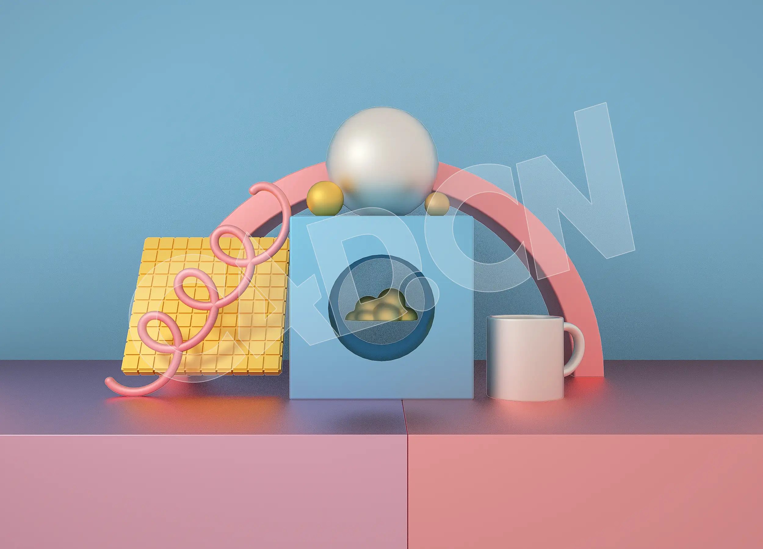 C4D创意几何体模型电商背景设计 - C4D之家 - 05.jpg
