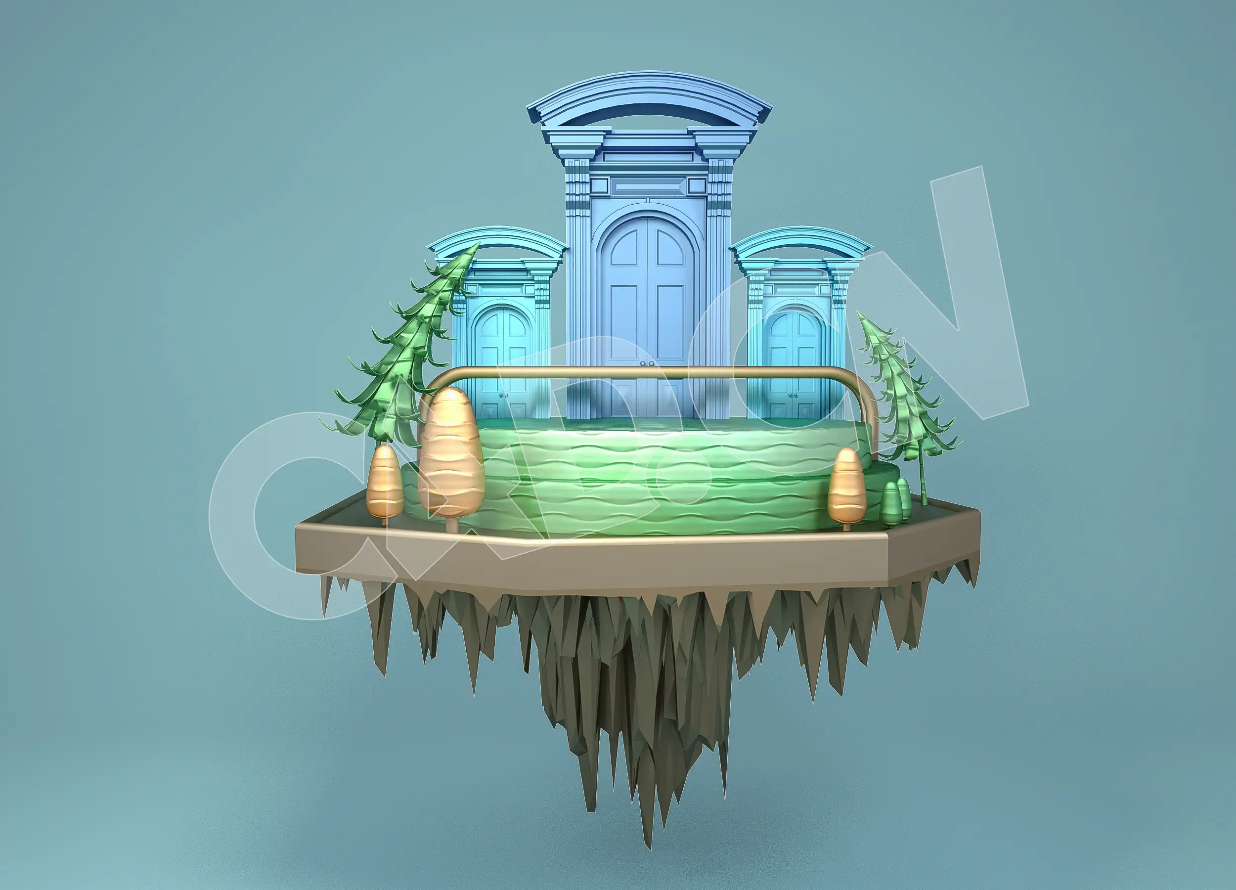 卡通悬浮门场景C4D电商背景立体创意模型 - C4D之家 - 18.jpg
