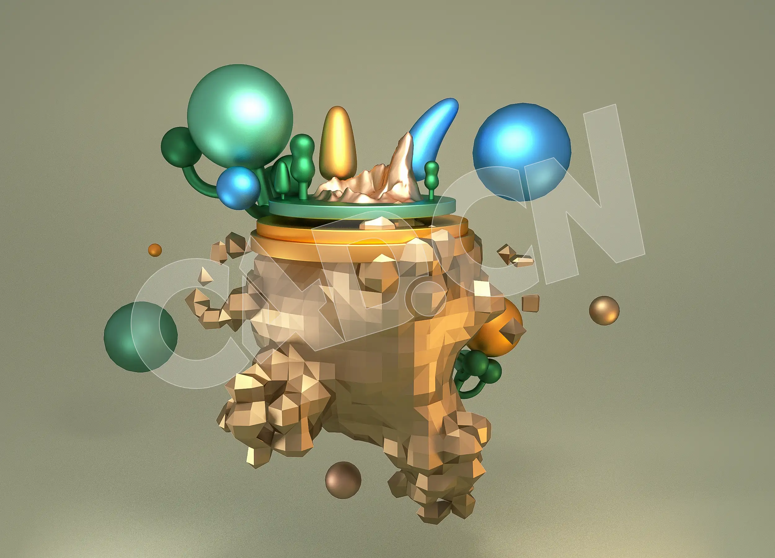 C4D电商低面卡通景观模型 - C4D之家 - 28.jpg